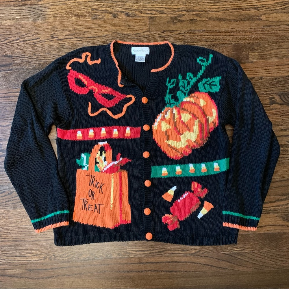 🎃 Vintage 90s Halloween Cardigan Sweater